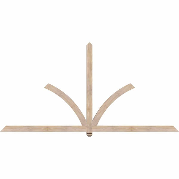 Ekena Millwork Redmond Smooth Timber Gable Bracket, Douglas Fir, 108"W x 54"H x 3 1/2"D x 3 1/2"F, 12/12 Pitch GBW108X54X0404RED00SDF - main